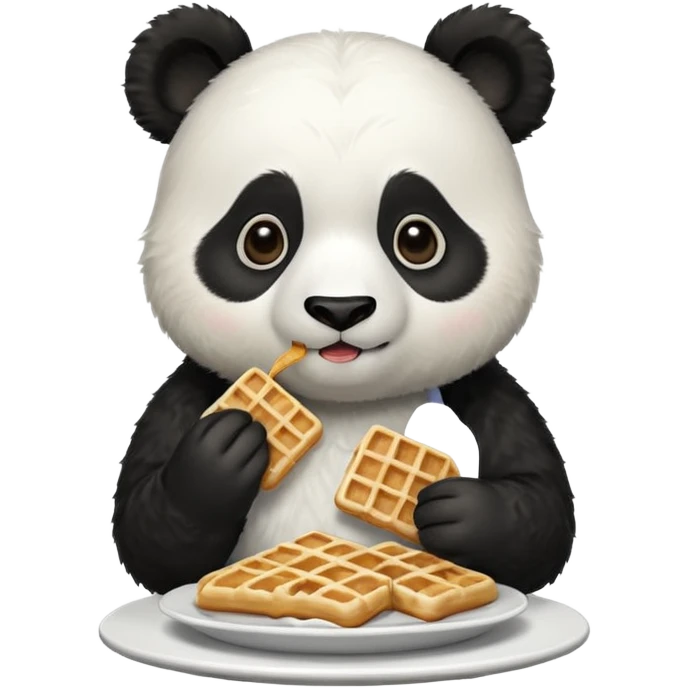 panda eating waffles emoji