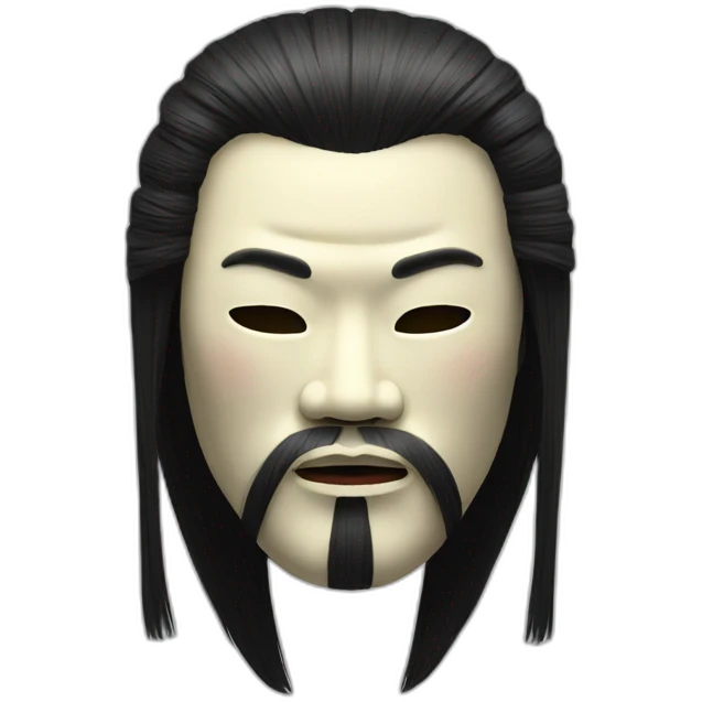 noh-mask-longhair-japanese-kimono-massive-man emoji