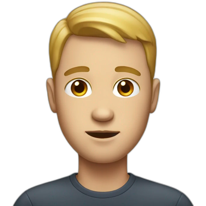 white guy with very big head emoji
