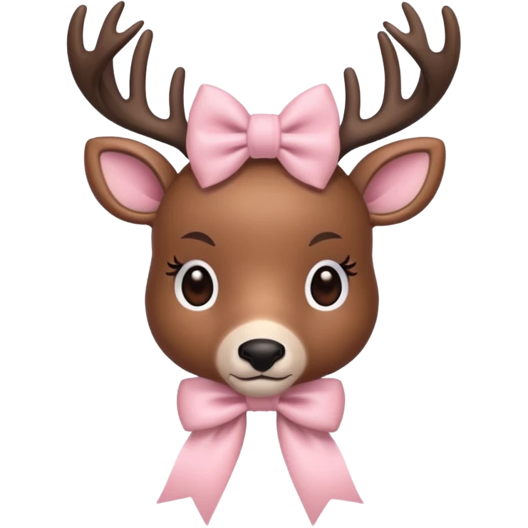 light pink bow on deer emoji