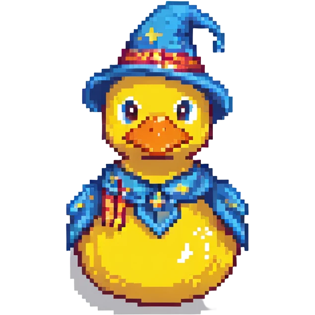 rubber duck with wizard hat emoji