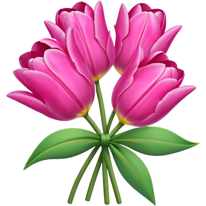 Pink tulips with a bow emoji