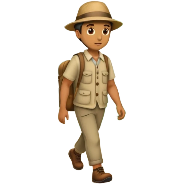 Men is walking in the forest  emoji