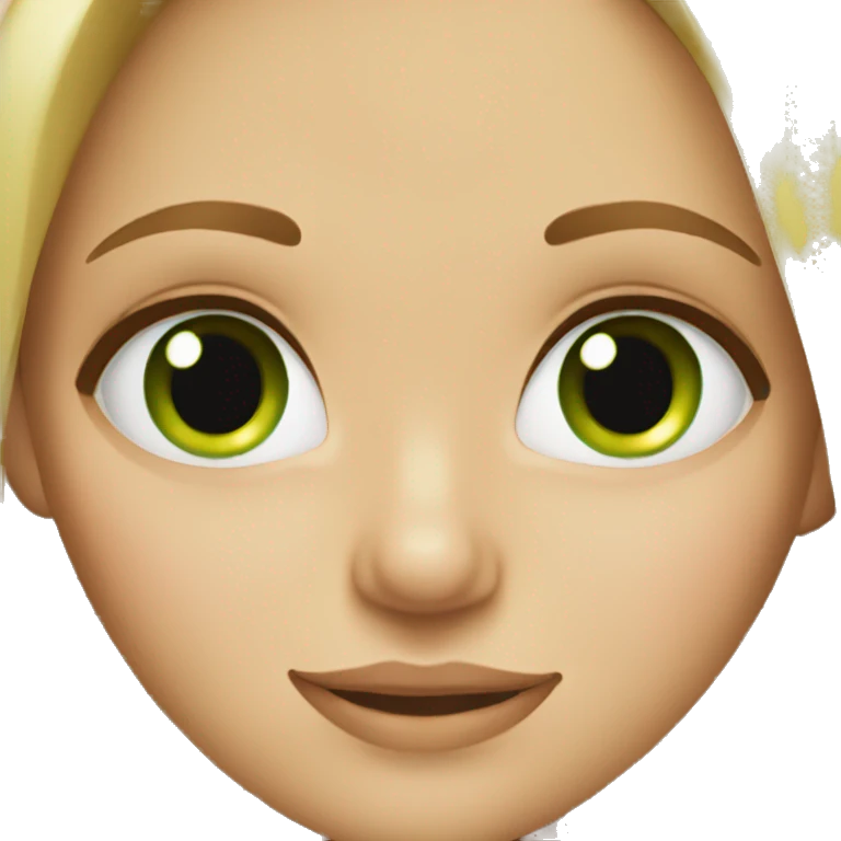 Blond girl with green eyes emoji