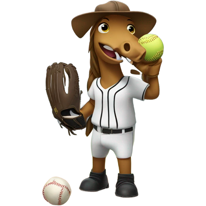 Horse playing softball emoji