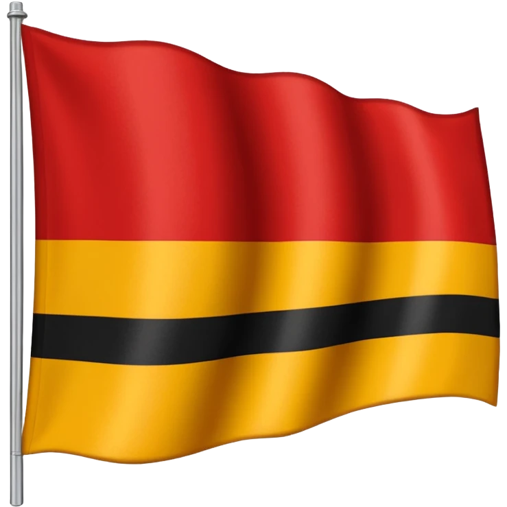 Crear una bandera con franja del mismo, tamaño, color roja, amarilla y negra del mismo tamaño inspirada en la de Alemania emoji