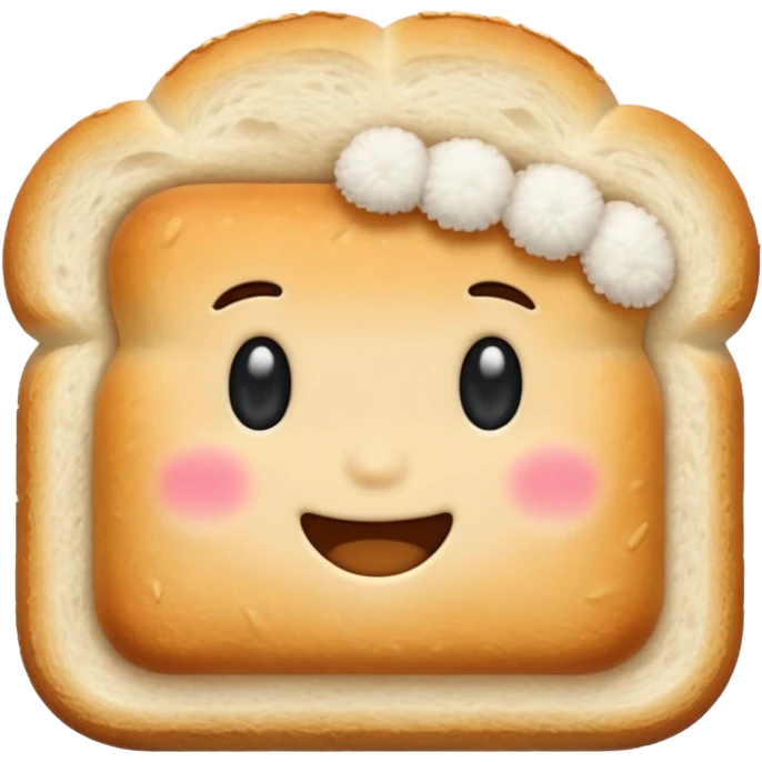 white bread without any face, iPhone emoji style emoji