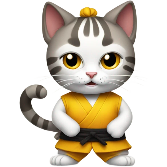 Kung fu cat winking emoji