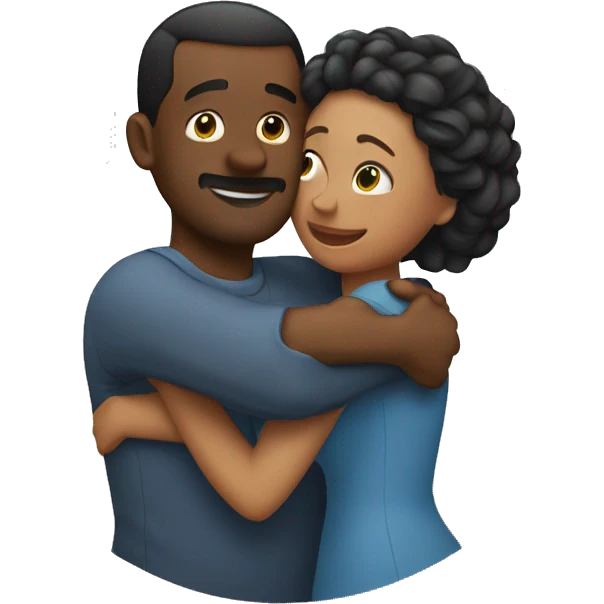 A man huggings with his wife emoji