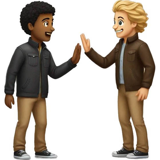 realistic friends high-fiving emoji