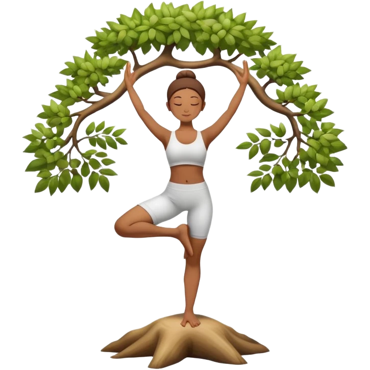 person in tree pose yoga balance emoji