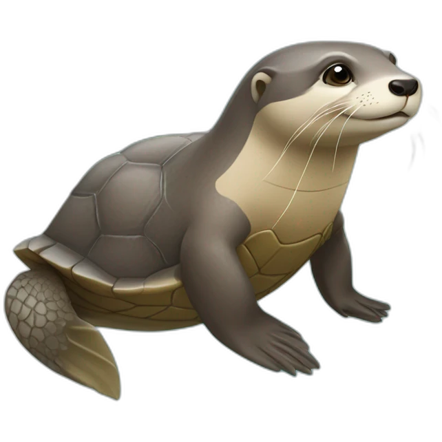 Loutre sur une tortue emoji