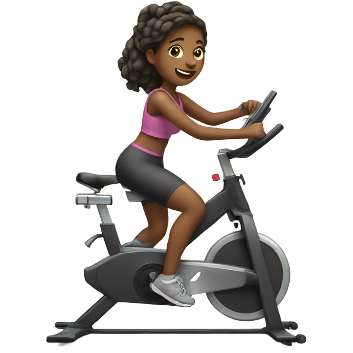 Girl on exercise bike emoji