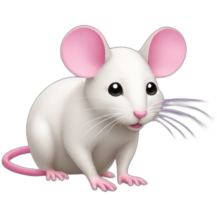 mouse with pink nails  emoji