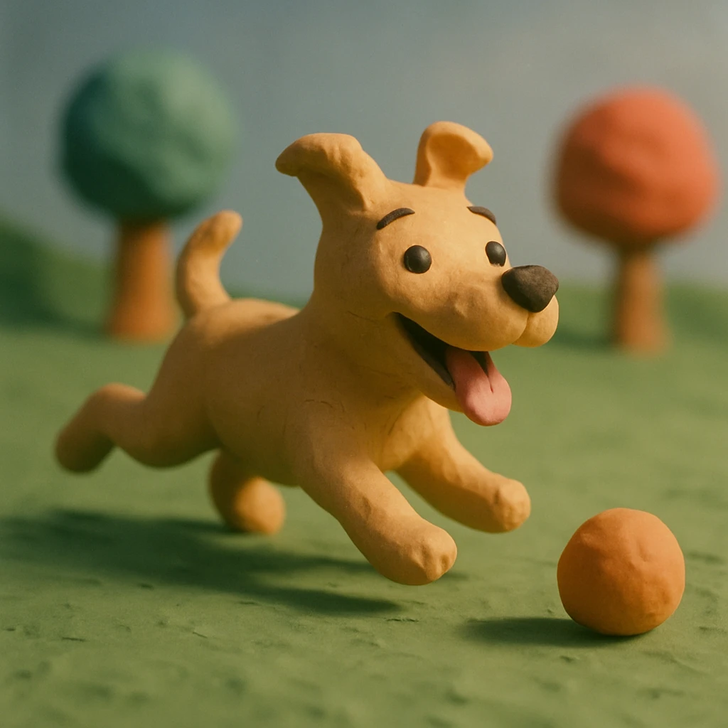 happy dog running after ball emoji