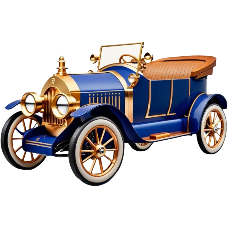 dark blue led lights C-3PO ghost buster’s 1927 delicately inlaid rose gold wood barrel accents Scrooge McDuck Model-T x Rolls Royce efficiently powered by futuristic electric motors and dynamos with wide racing wheels that are strong agile advanced suspension and steering emoji