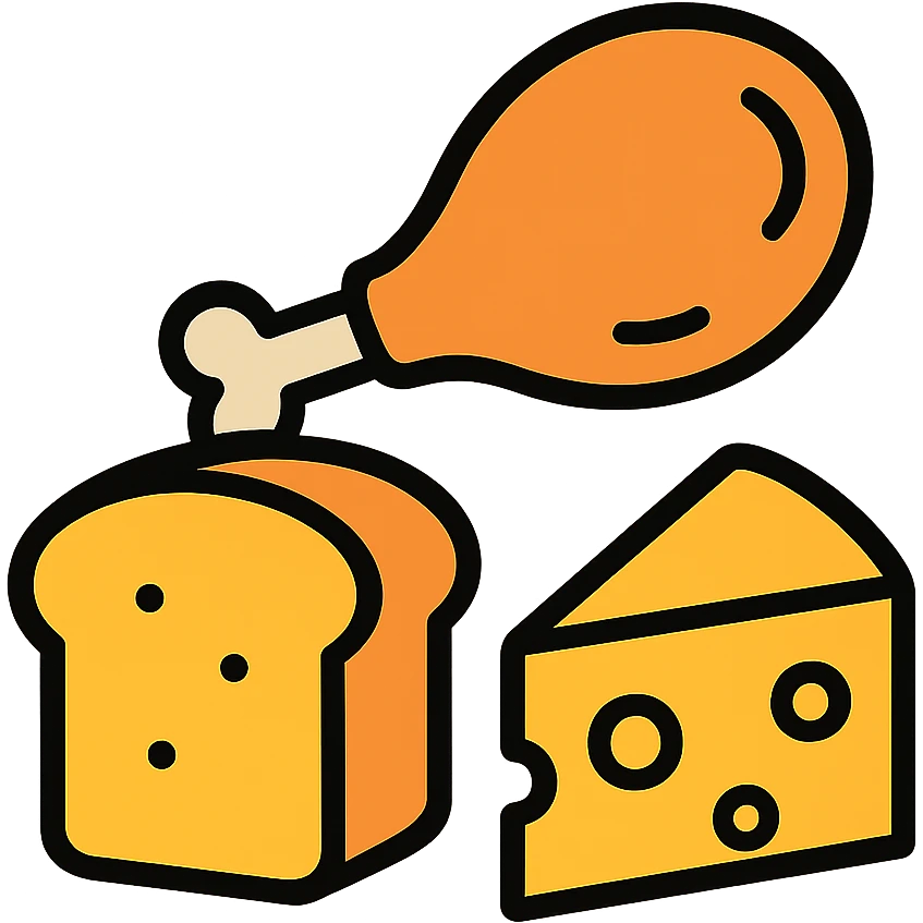 gold and black outlined icon for Food emoji
