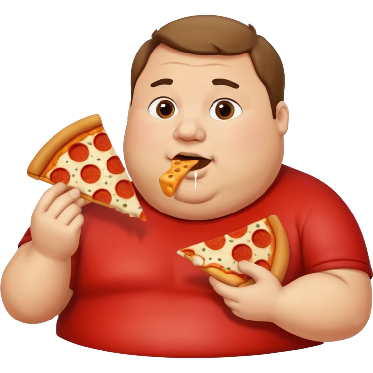 Fat man eating pizza  emoji