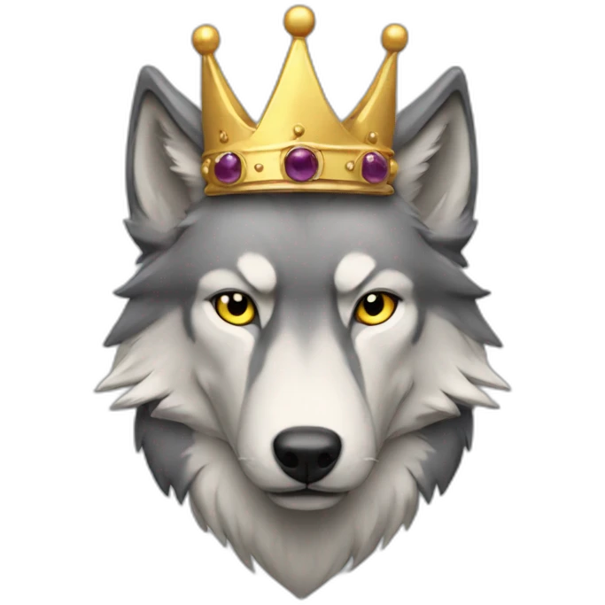 Realistic Wolf with a crown named melwin  emoji