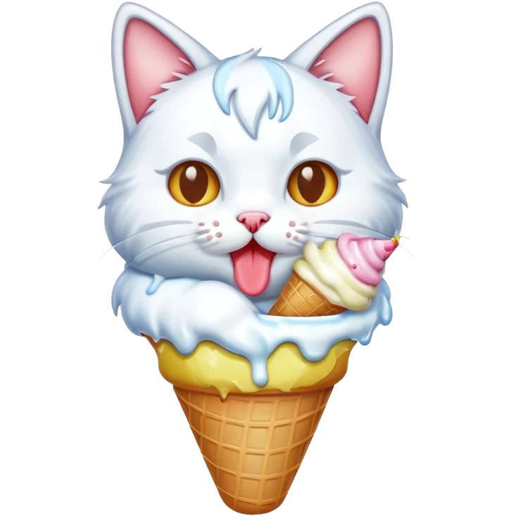 Cat with ice cream emoji