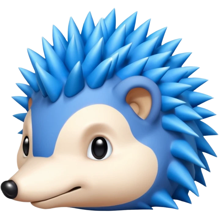  A blue hedgehog with 6 spines only face no whiskers emoji