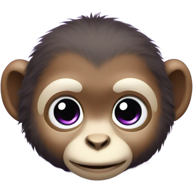 Purple fuzzy baby monkey emoji