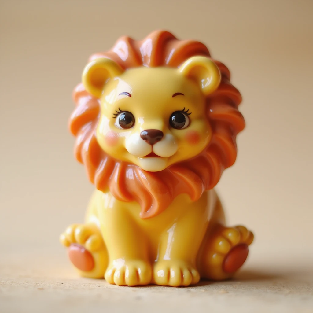 realistic candy shaped like a cute lion, photorealistic style emoji