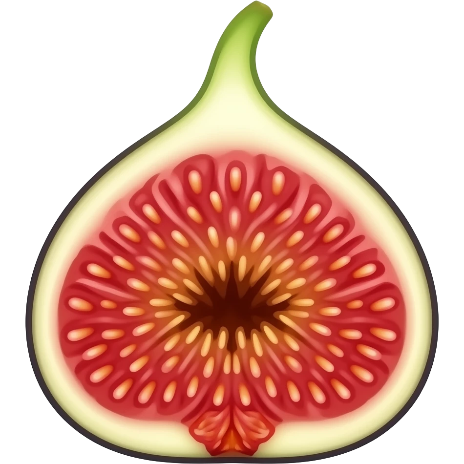 Fig fruit sliced in half emoji