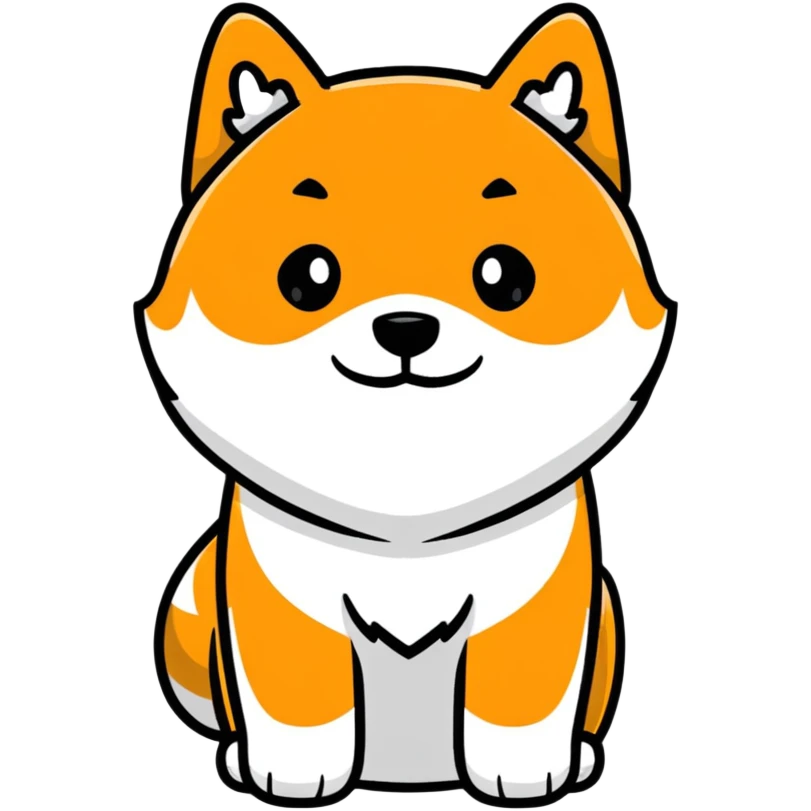 Cute black Shiba Inu full body emoji