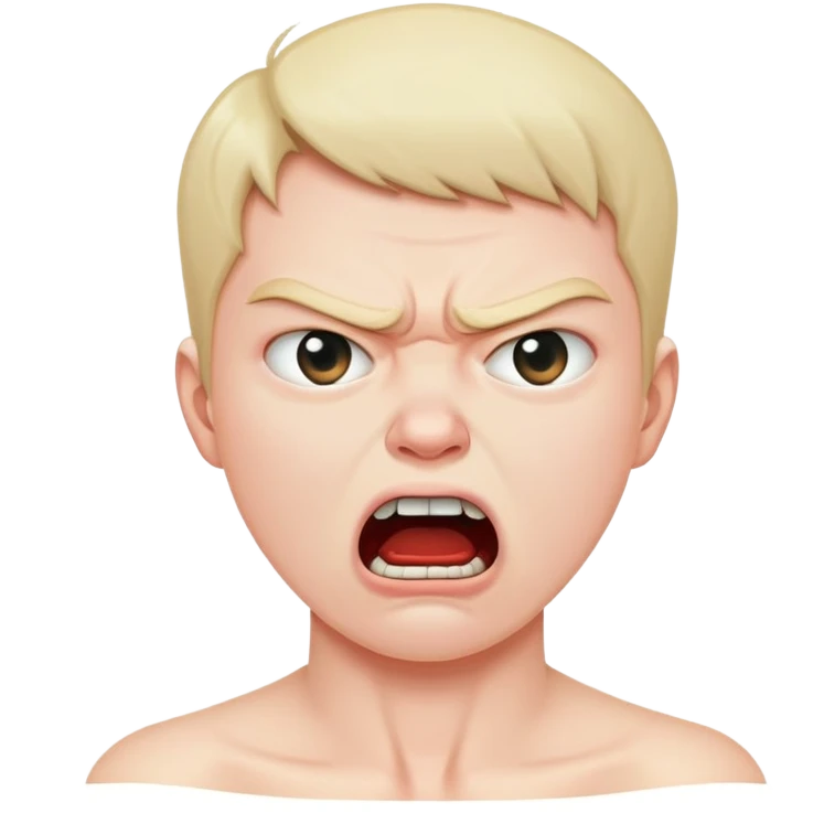 Choking neck with angry face emoji