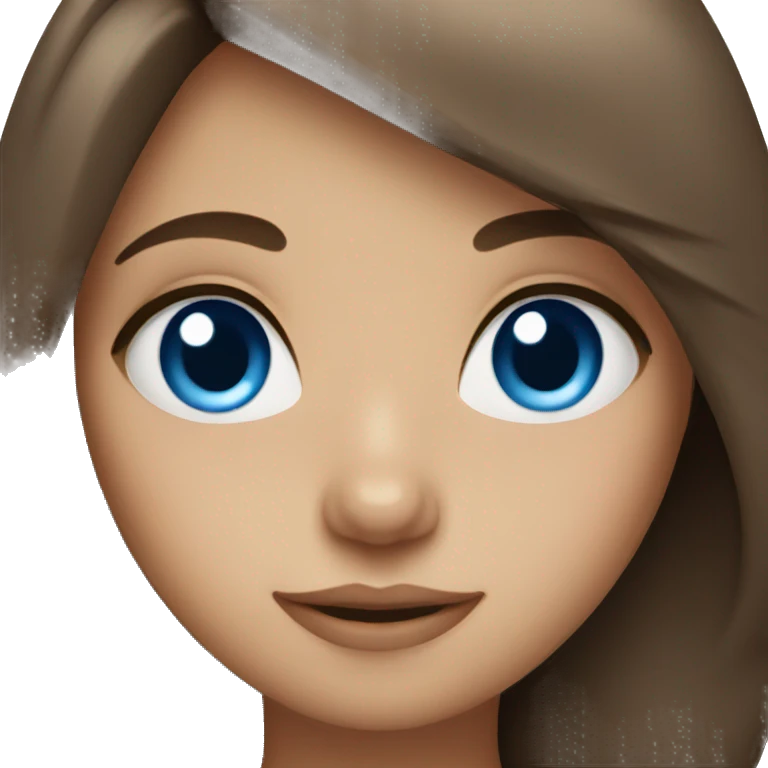 Brown hair girl with blue eyes emoji