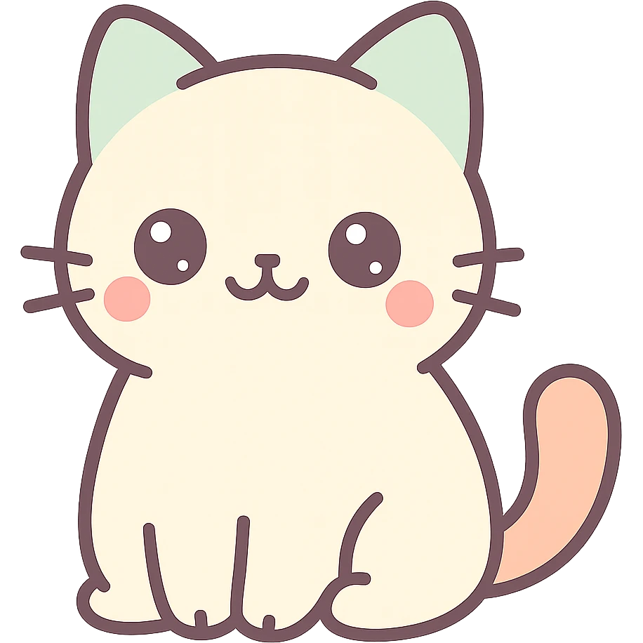 cute cat, simple and charming emoji