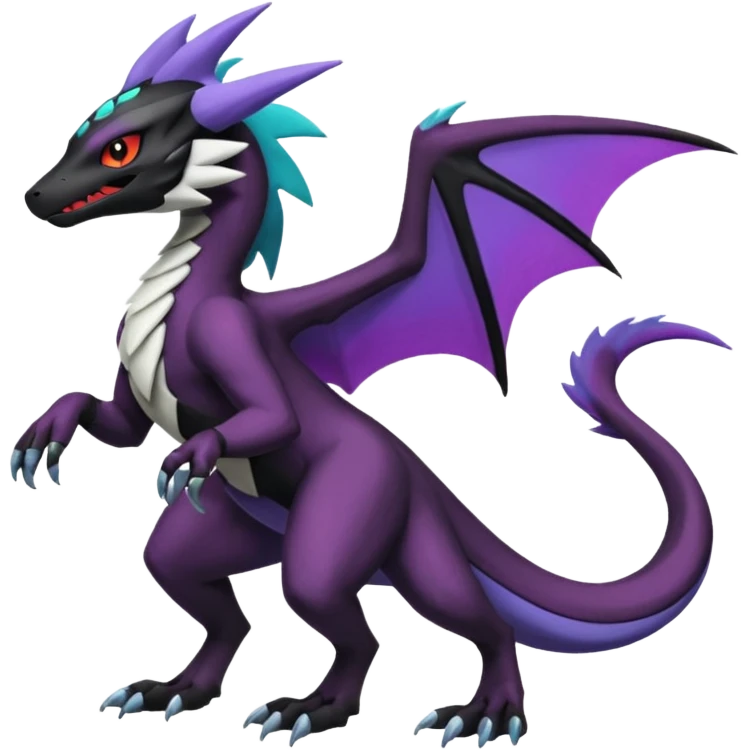 Salandit-Noivern-Mightyena-Silvally-Fakémon-hybrid-creature (full body)  emoji