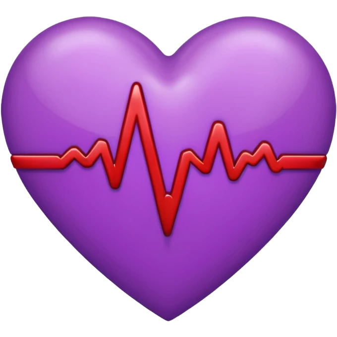 purple heart with a heartbeat line emoji