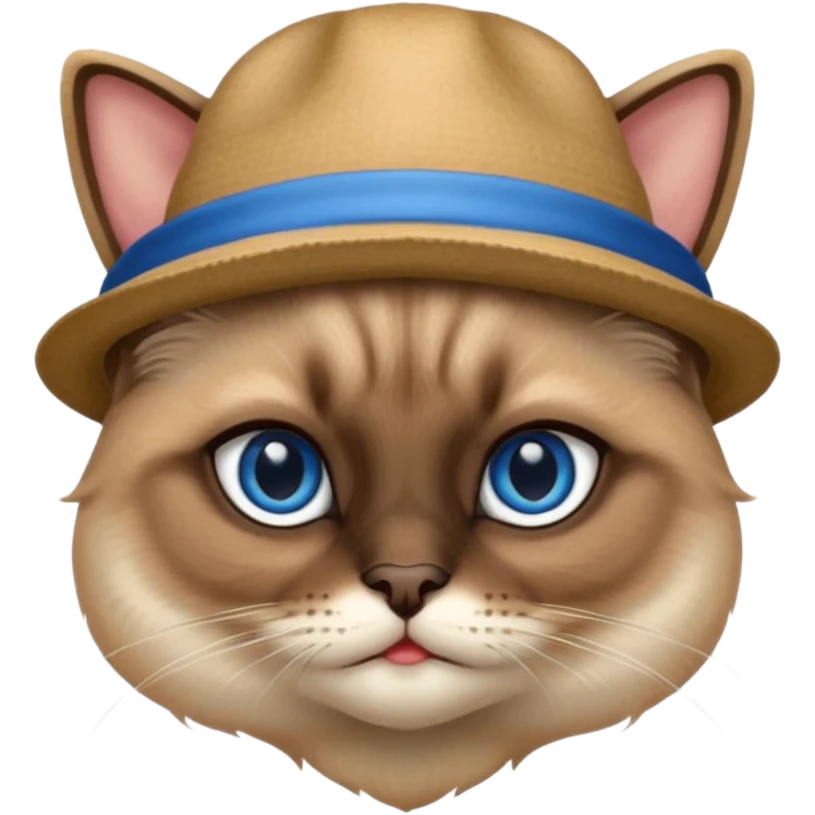 Siamese cat with a hat emoji