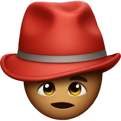 Emoji salutes in a red hat emoji