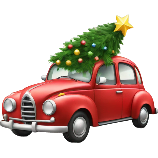 Christmas Car with Christmas Tree  emoji