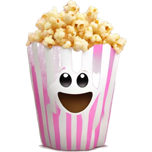 popcorn in pink paper emoji