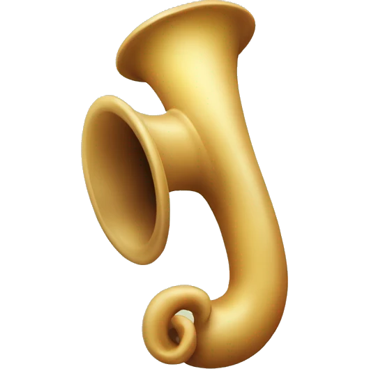 A horn, with a happy expression emoji