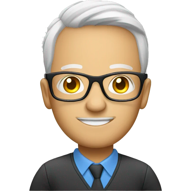 white soccer coach with eyeglasses holding a chart emoji