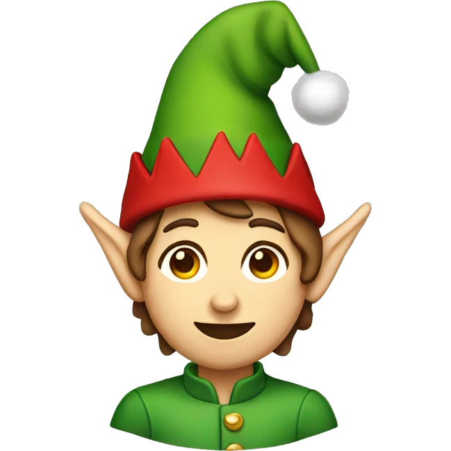 Christmas elf with brown hair emoji