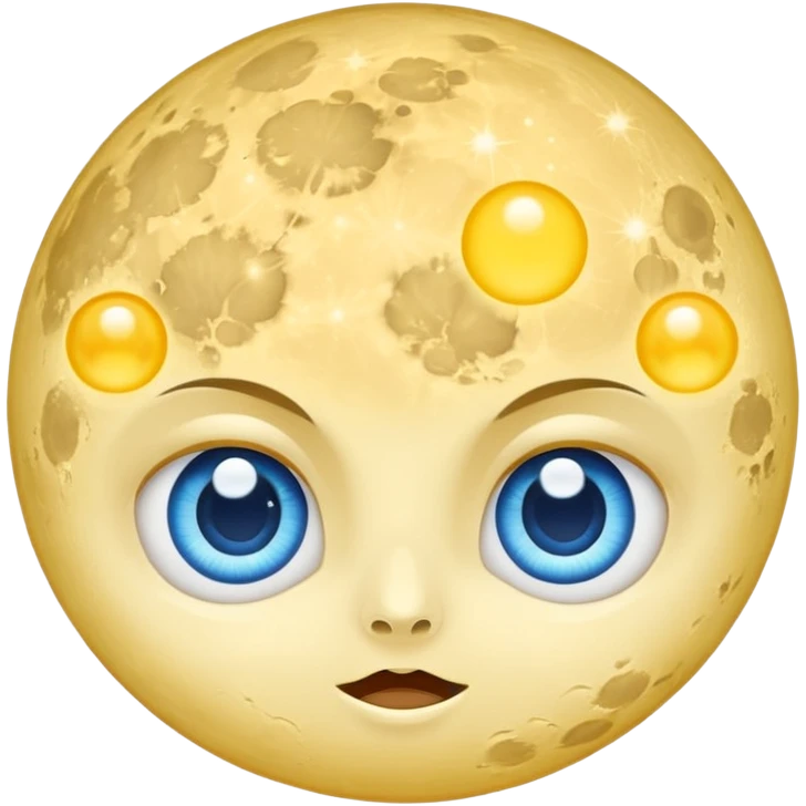 Full moon with big blue glaring eyes emoji