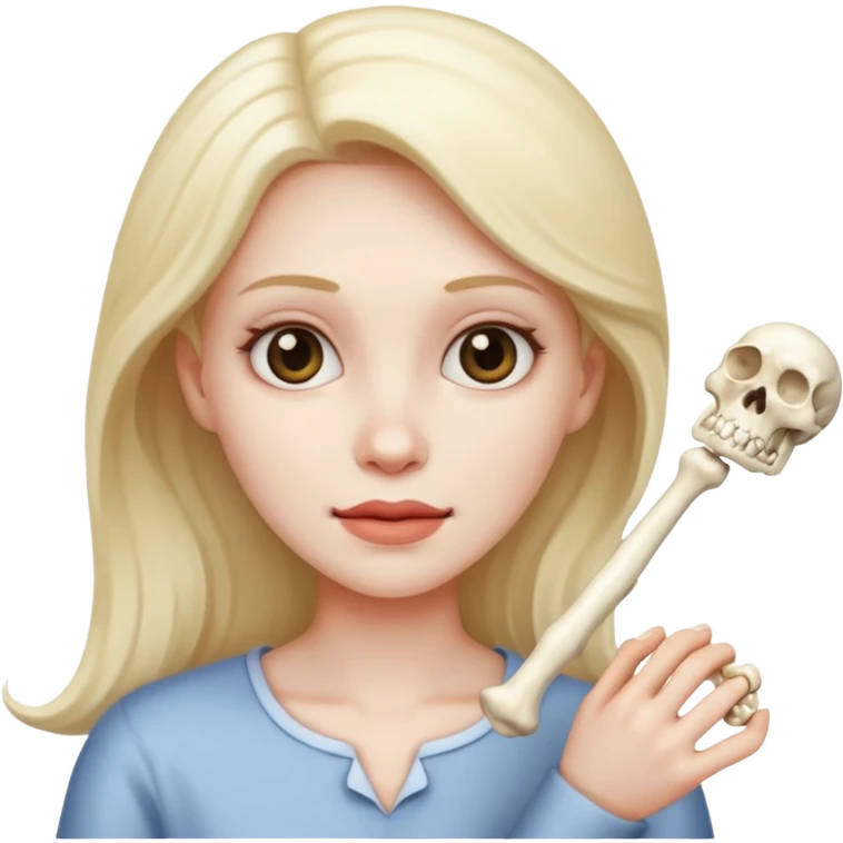 Woman holding bone emoji