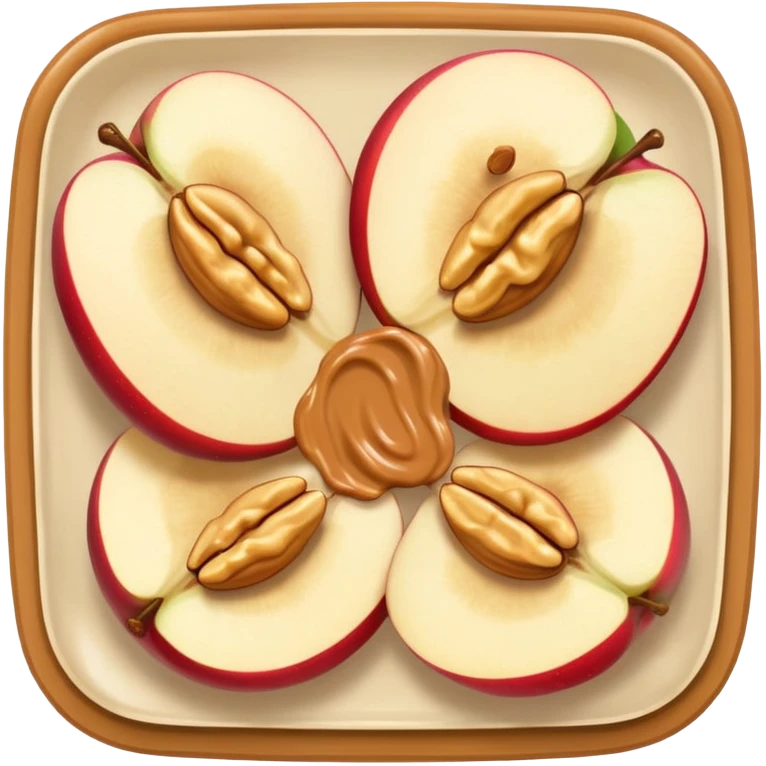 apple slices with peanut butter emoji