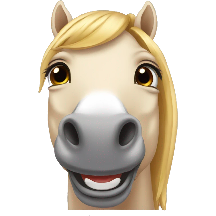 Horse smile emoji