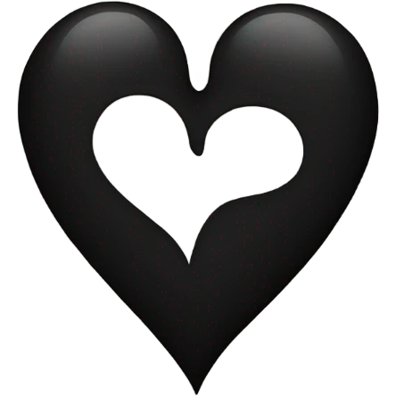 two halves of a black heart emoji
