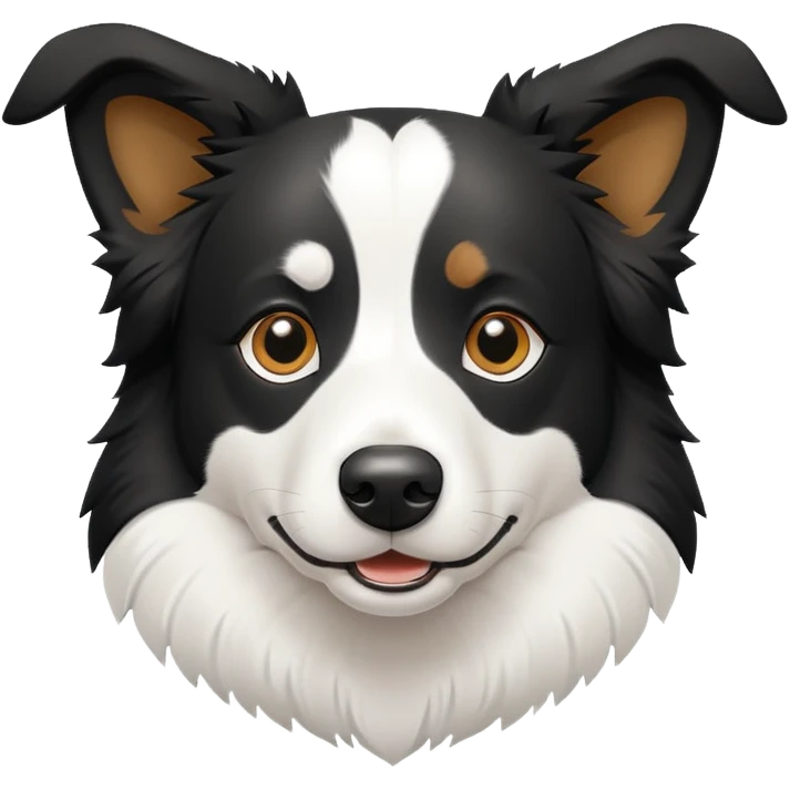 A flattened border collie emoji