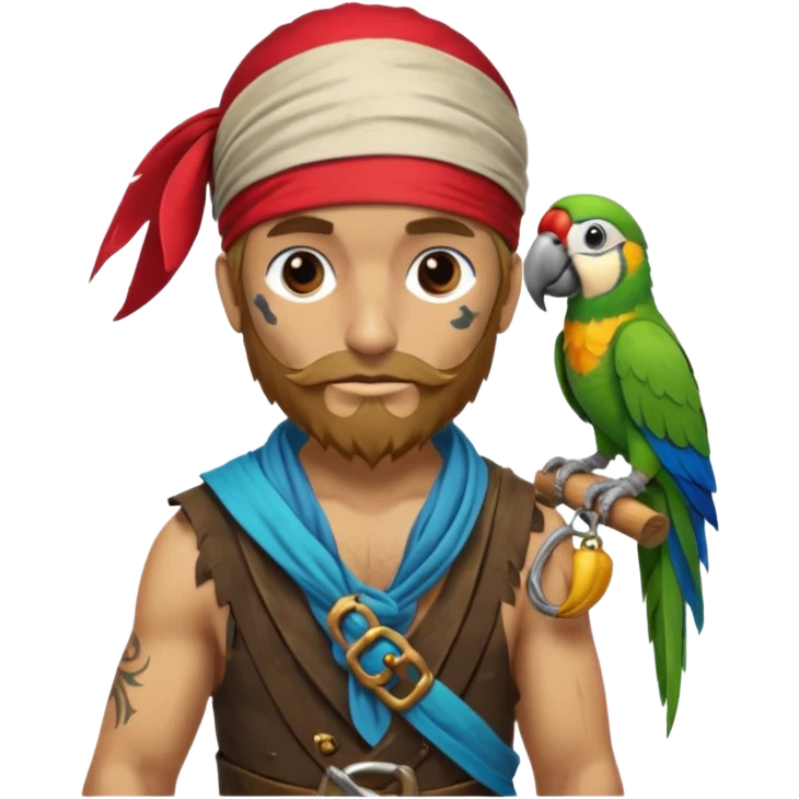 pirate and parrot emoji