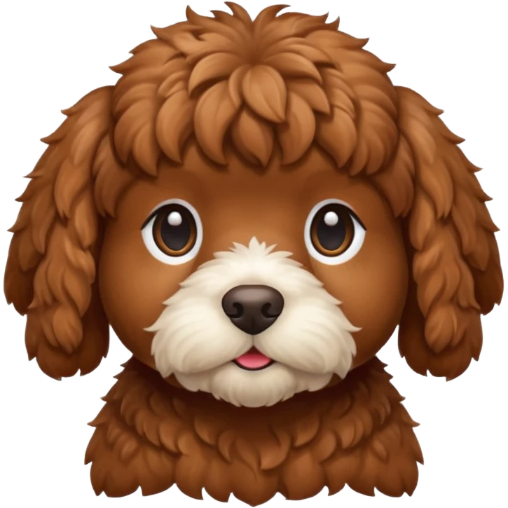 Cozy autumn brown cockapoo emoji