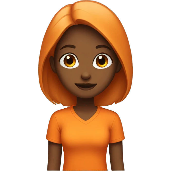 girl in orange shirt emoji